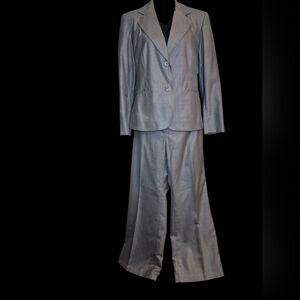 Vintage Worthington Beige/Gray Plaid Wide-Leg Business Suit Set Size 14P